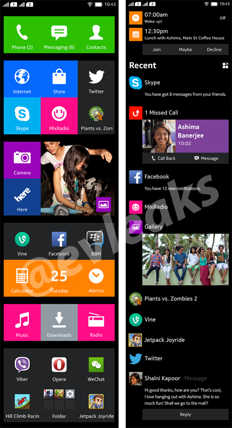 诺基亚酷似Windows Phone的Android手机UI泄漏